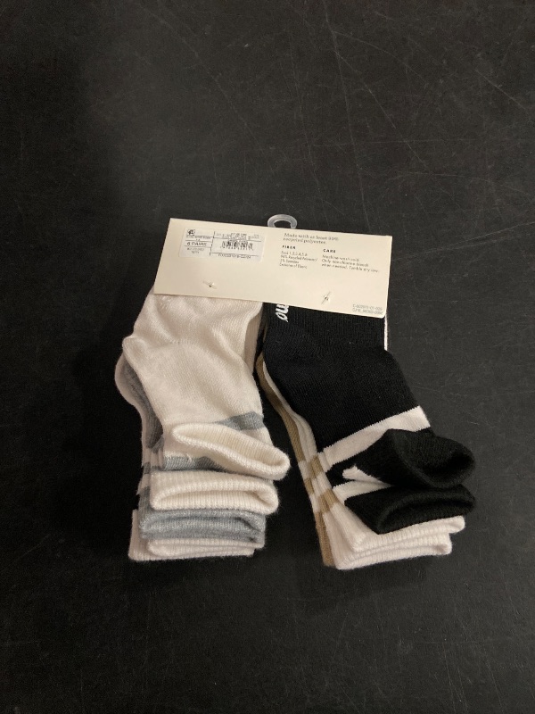Photo 1 of 6-12M Baby 6pk Striped Neutral Varsity Crew Socks - Cat & Jack™ 6-12M: Lightweight, Nonslip Grippers
