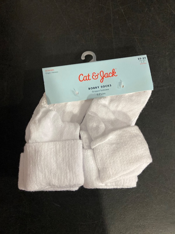 Photo 1 of 2T-3T Toddler 6pk Low Cut Bobby Socks - Cat & Jack™ White 2T-3T: Knit, Turnback Cuff