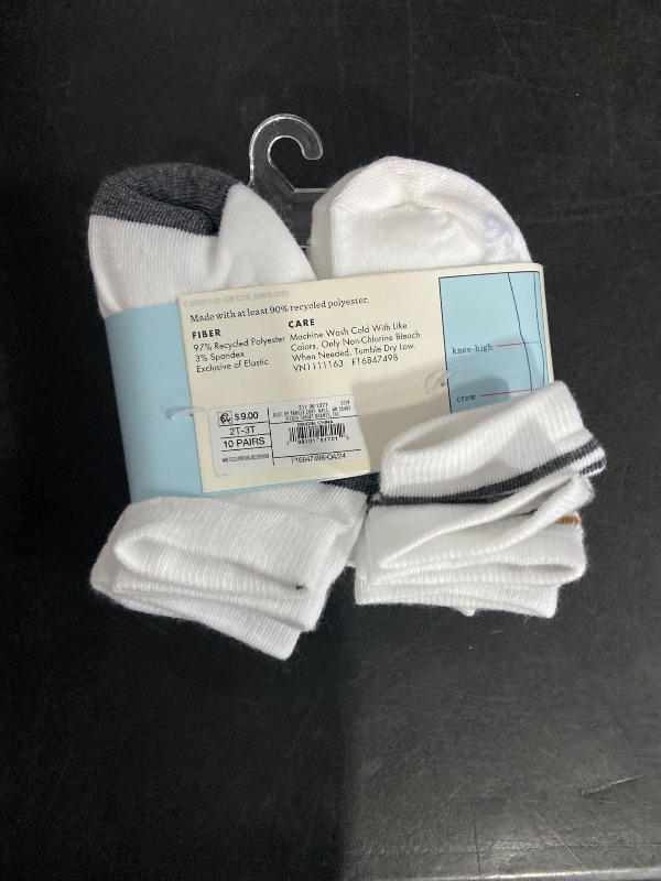 Photo 1 of 2T-3T Toddler 10pk Striped Ankle Socks - Cat & Jack™ 2T-3T: Knit Midweight Fabric, Rib Cuffs, Machine Washable