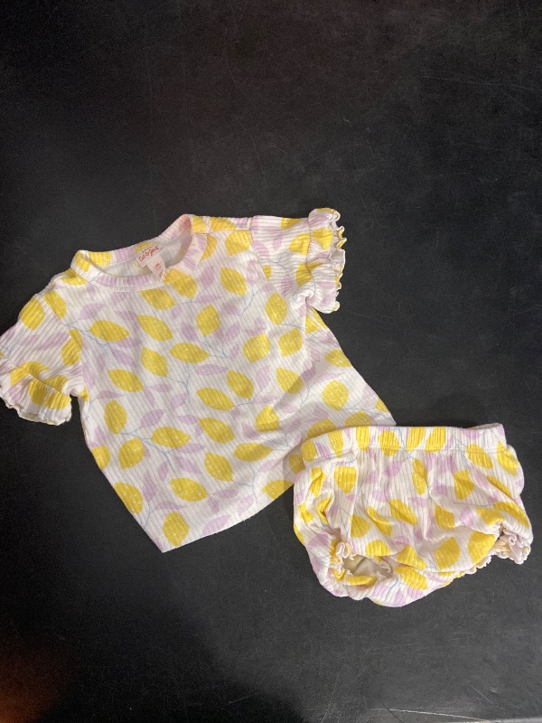 Photo 1 of Size 12m Cat & Jack | Matching Sets | Cat Jack Yellow Lemon And Purple Leaf Tee Bloomer Set