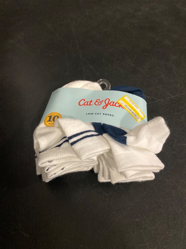 Photo 1 of  2T-3T Toddler 10pk Striped Ankle Socks - Cat & Jack™