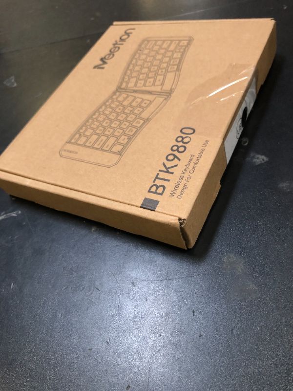 Photo 1 of MEETION Ergonomic Foldable Bluetooth Keyboard, Split Compact Portable Keyboard for Business Travel, Ultra-Thin Folding Rechargeable Wireless Keyboards for iOS Android Windows Mac Tablet PC Smartphone