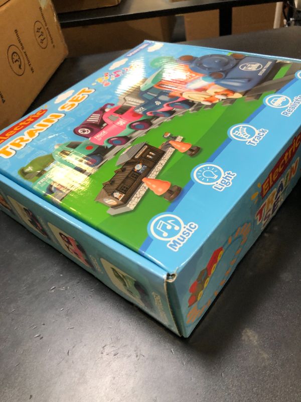 Photo 1 of MORECOLL Electric Train Set for Toddlers & Kids w/Music, Lights & Tracks - First Choo Choo Train, Magnetic Connection, Birthday Gifts for Boys and Girls