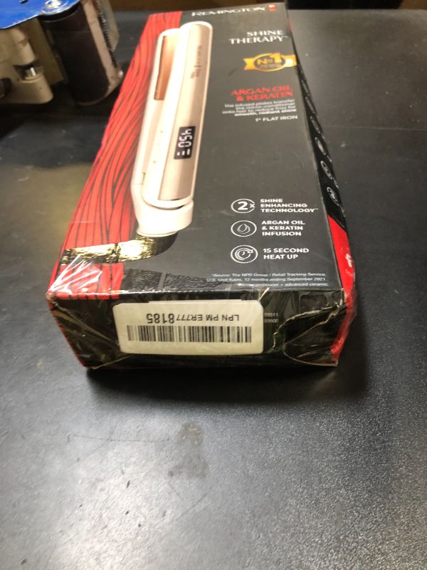 Photo 1 of Remington Shine Therapy 1 inch Hair Straightener Iron, Flat Iron Infused with Argan Oil & Keratin, Professional Ceramic Flat Iron for Less Frizz, Shines and Smooth, Styling Tools