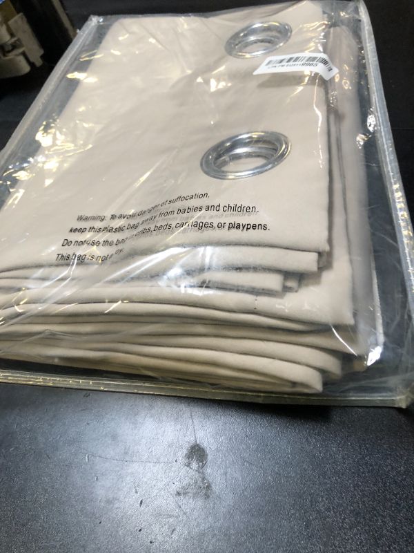 Photo 1 of H.VERSAILTEX 100% Blackout Patio Curtains Thermal Insulated Curtains for Sliding Door Extra Wide Window Panels Full Light Blocking Grommet Drapes with Black Liner, W100 x L108 inch - Pumice Stone