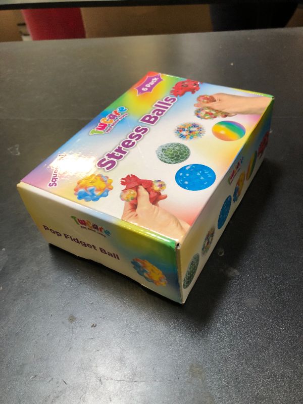 Photo 1 of 6 Pack Stress Balls, Vent Dinosaur Fidget Mesh Squishy Stress Relief Toys for Adults Anxiety Sensory Squeeze Pop Colorful Basket Stuffers Classroom Student Rewards Carnival Prizes Birthday Goody Bag