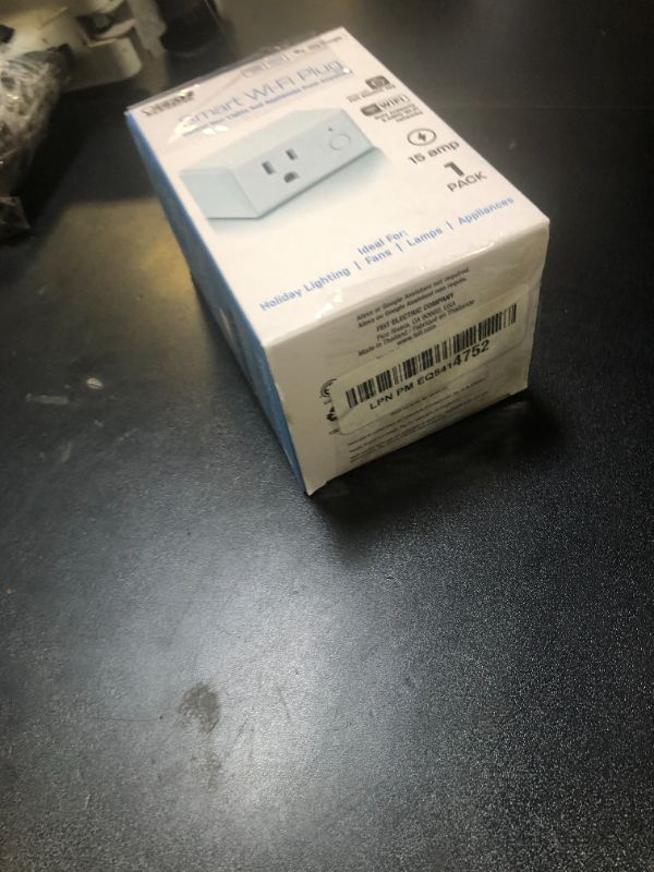 Photo 1 of Feit Electric WiFi Work with Alexa and Google Home, Feit App, No hub required, Remote Control From Anywhere 15 Amp Smart Outlet Plug, Indoor, 120 volts, Plastic, White