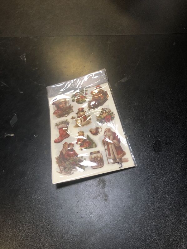 Photo 1 of CATaireen Rub On Transfers Stickers 2 Sheets for Crafts Cloth Glass Acrylic Wood Furniture Small Vintage Junk Journal Supplies Scrapbooking Items Christmas Thanksgiving (Angel)