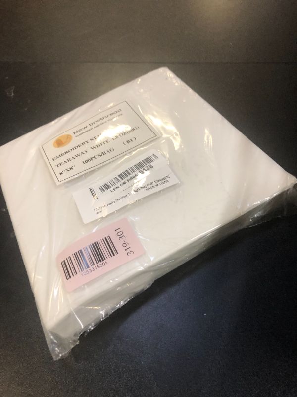 Photo 1 of New Brothread Tear Away Machine Embroidery Stabilizer Backing 8"x8" - 100 Precut Sheets - Medium Weight 1.8 oz- Fits 4x4 and 6x6 Hoops