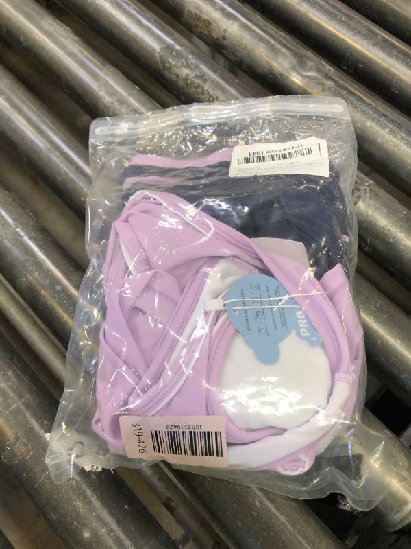 Photo 1 of PROALLO Girls Bathing Suits Two Piece Vest Style Swimsuit with Boyshort Tankini Swimwear Purple