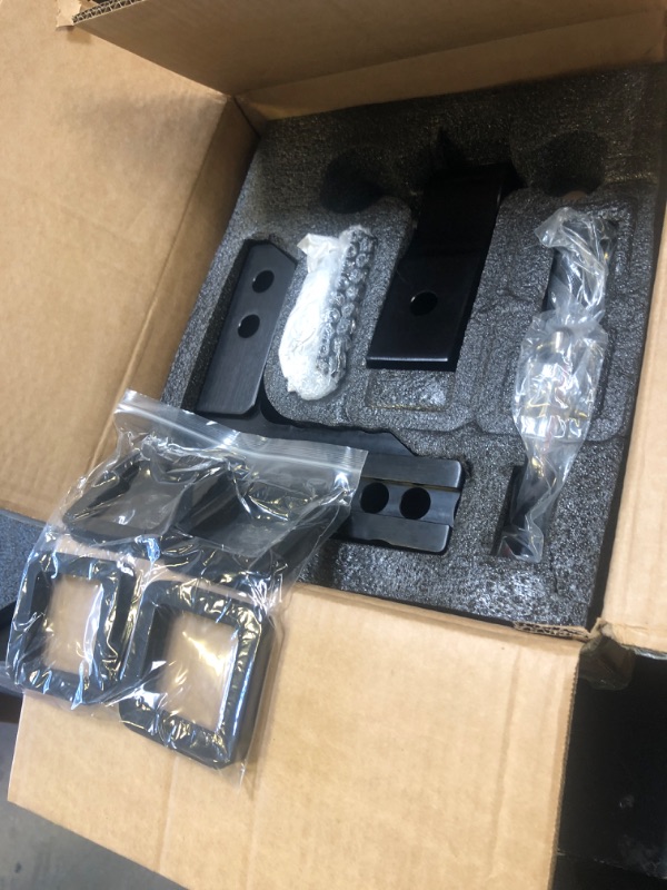 Photo 1 of Kohree 6" Adjustable Trailer Hitch Fit 2 Inch Receiver, Dual Solid Ball 2" and 2-5/16"(12,500 LBS GTW), Drop & Rise Heavy Duty Aluminum Tow Hitch with 4 Silencer Pads & 2 Locking Hitch Pin, Black