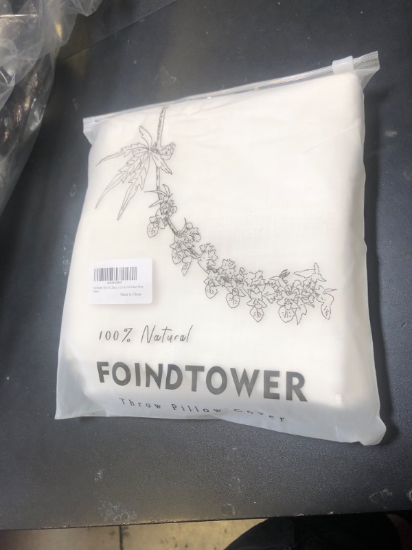 Photo 1 of Foindtower Pack of 2, Decorative Linen Soild Throw Pillow Covers Soft Accent Cushion Case Boho Farmhouse Neutral Pillowcase for Couch Sofa Bed Living Room Home Decor 22 x 22 Inch Natural Beige