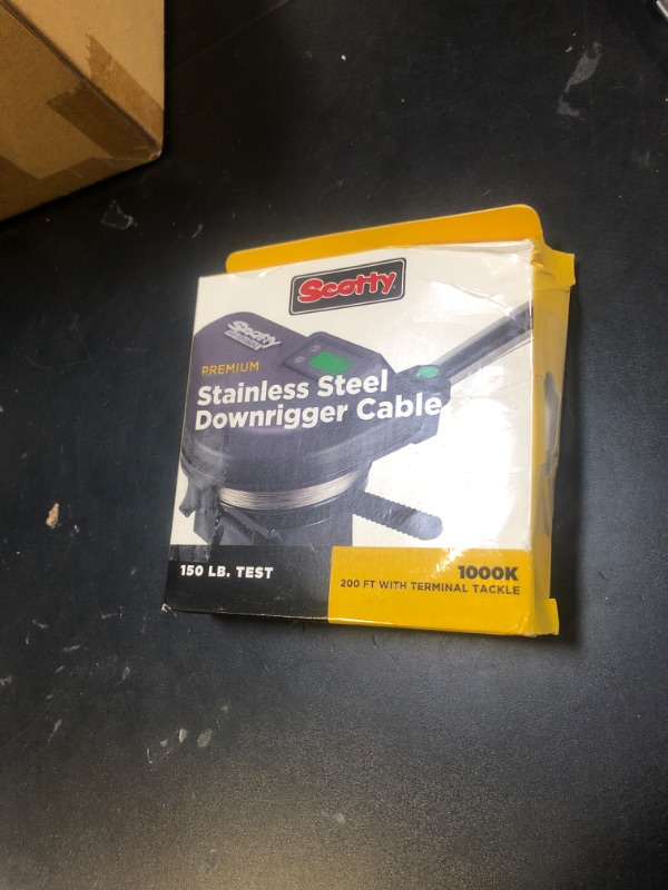 Photo 1 of Scotty #1000K Premium Stainless Steel Replacement Downrigger Cable with Kit (200 Feet),BLACK,Small