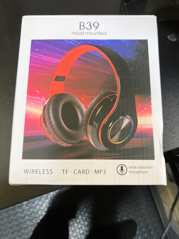 Photo 1 of Fragolucyou Wireless Bluetooth Headphones-Colorful Lights,Large Battery Capacity,Foldable,Bluetooth 5.0,10 m Range,Stereo Surround,Built-in Microphone,Comfortable affixed Ears (Black)