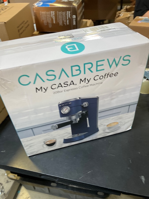 Photo 1 of CASABREWS Espresso Machine 20 Bar, Professional Espresso Maker with Milk Frother Steam Wand, Espresso Coffee Machine with 34oz Removable Water Tank, Sapphire Blue