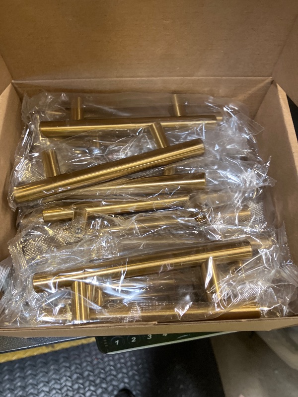 Photo 1 of Haliwu 30 Pack Cabinet Handles Brass Gold Cabinet Pulls 3 Inch Hole Center Drawer Pulls Modern Bar Dresser Handles for Bathroom Kitchen Bedroom