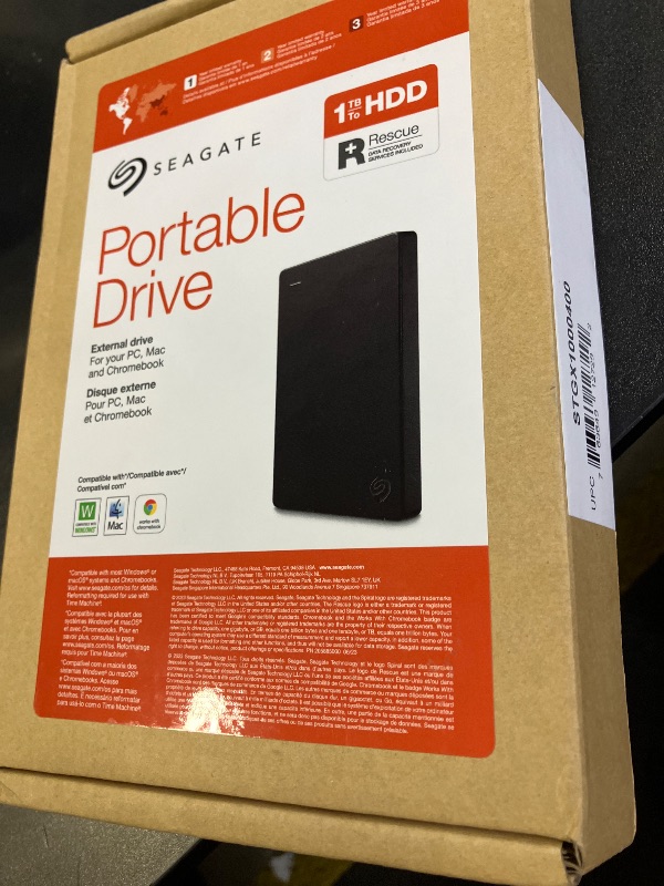 Photo 1 of Seagate Portable 1TB External Hard Drive HDD – USB 3.0 for PC, Mac, PlayStation, & Xbox, 1-Year Rescue Service (STGX1000400) , Black