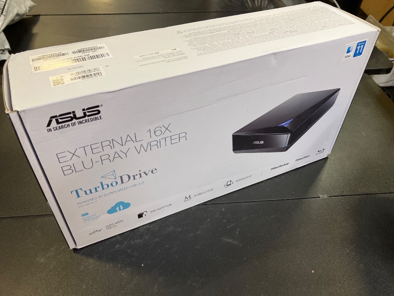 Photo 1 of ASUS Powerful Blu-ray Drive with 16x Writing Speed and USB 3.0 for Both Mac/PC Optical Drive BW-16D1X-U
