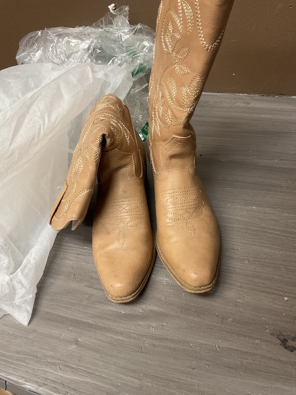 Photo 1 of IUV Cowboy Boots For Women Pointy Toe Women's Western Boots Cowgirl Boots Mid Calf Boots Size 6.5