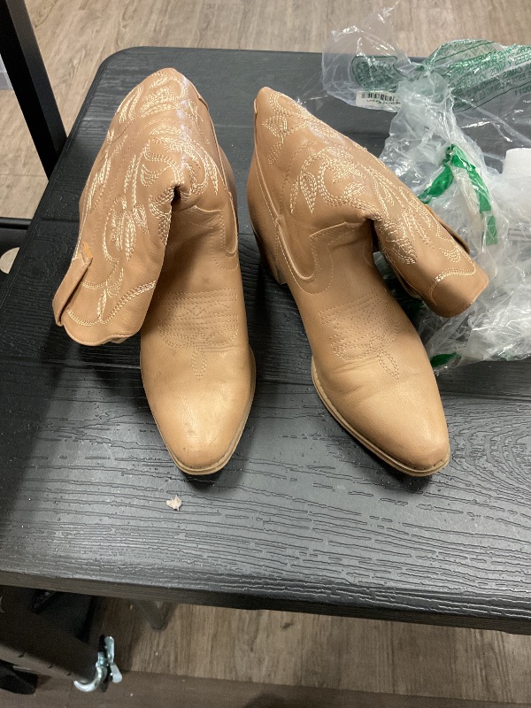 Photo 1 of IUV Cowboy Boots For Women Pointy Toe Women's Western Boots Cowgirl Boots Mid Calf Boots Size 6.5