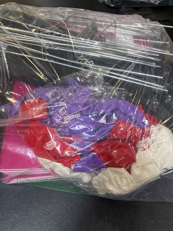 Photo 1 of Buryeah 106 Pcs Real Estate Agent Supplies Accessories, 2 Open House Banner Flag with Pole Kit, 14 Yard Lawn Ground Sale Directional Arrows Signs with Stakes Double Sided and 90 Balloons (Purple)