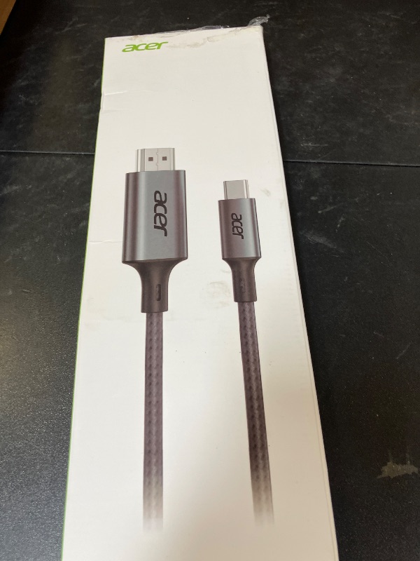 Photo 1 of acer USB C to HDMI Cable for Home Office 10FT (4K@60Hz), High-Speed Type C to HDMI 2.0 Braided Cord, Thunderbolt 4/3 Compatible with MacBook, iPhone 16/15 Pro/Max, iMac, iPad Pro, Galaxy S24, Surface