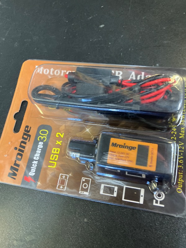 Photo 1 of Motorcycle USB Charger, Mroinge 6.8A SAE to USB Adapter Dual Port QC3.0/2.0 Fast Charge, with Voltmeter/Ammeter & ON/Off Switch & 10A Fuse, Perfect for Your Phone or Smart Device Charging