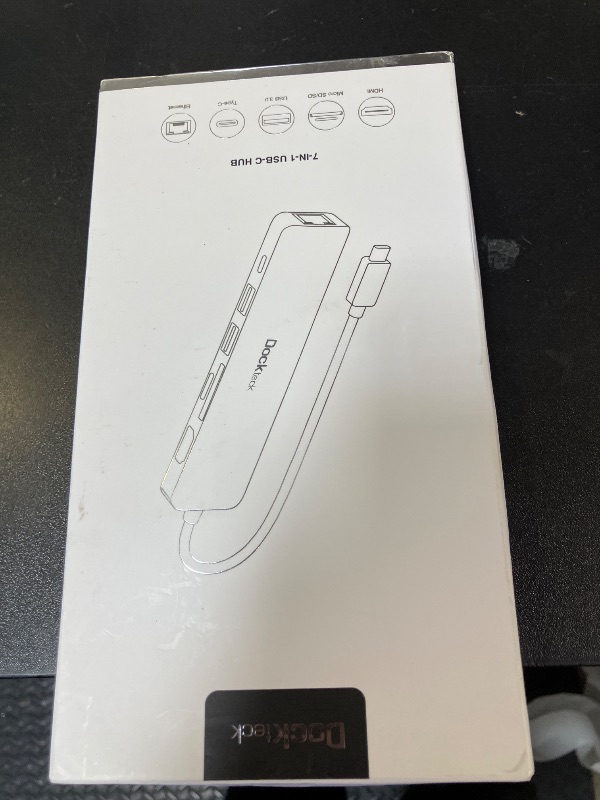 Photo 1 of dockteck 7-in-1 USB C Hub with 4K 60Hz HDMI, 1Gbps Ethernet, 100W Power Delivery, SD/TF Card Slots, USB 3.0 Data Ports for MacBook, iPad Pro, XPS