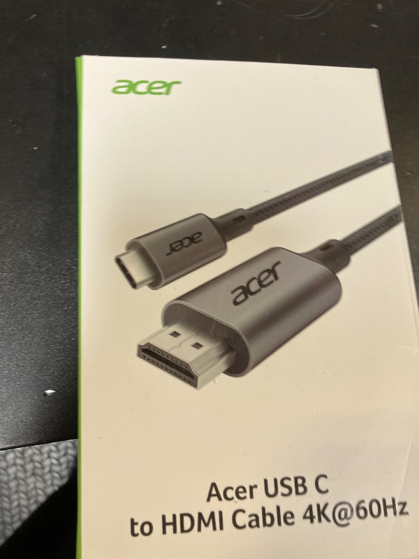 Photo 1 of Acer USB C to HDMI Cable for Home Office 6.6FT (4K@60Hz), High-Speed Type C to HDMI 2.0 Braided Cord, Thunderbolt 4/3 Compatible with MacBook, iPhone 16/15 Pro/Max, iMac, iPad Pro, Galaxy S24, Surface