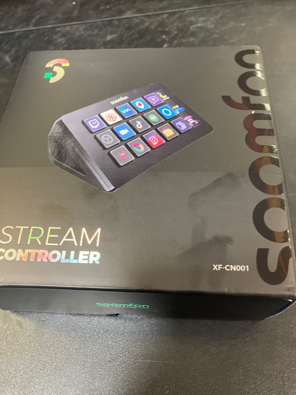 Photo 1 of Stream Controller - SOOMFON Stream Control Deck with 15 LCD Macro Keys Customizable to Trigger Actions in OBS Twitch YouTube Compatible with PC & Mac for Content Creators Streaming Gaming