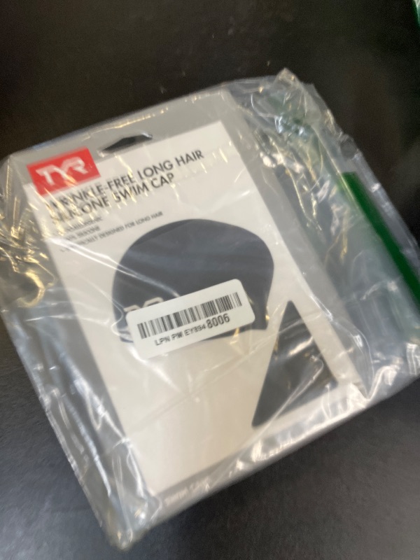 Photo 1 of TYR Adult Long Hair Silicone Wrinkle Free Swim Cap for Braids, Dreadlocks, Streamlined Swim, Hair Protection