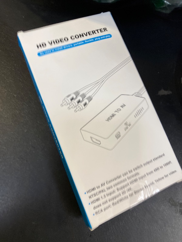 Photo 1 of HDMI to RCA Converter, HDMI to AV 3RCA CVBs Composite Video Audio Converter Adapter Supports PAL/NTSC for TV Stick, Roku, Android TV Box, DVD ect, Black