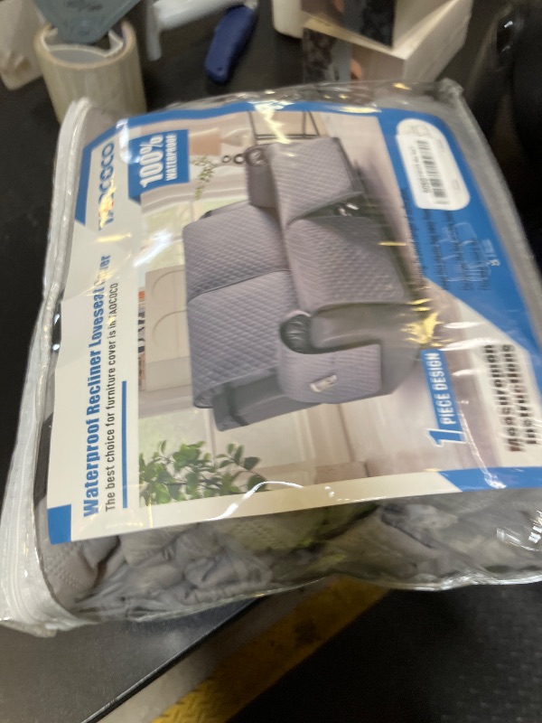 Photo 1 of TAOCOCO Loveseat Recliner Cover Non-Slip Sofa Slipcover, Pet Cover for 2 Seat Recliner with Elastic Straps, Washable Reclining Loveseat Covers Recliner Furniture Protector (2 Seater, Light Gray)