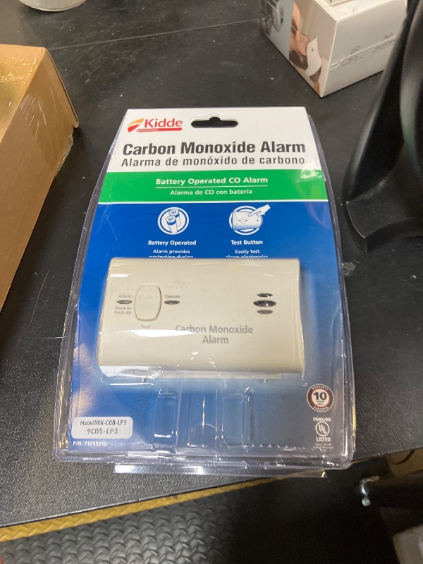 Photo 1 of Kidde Carbon Monoxide Detector, Battery Powered CO Alarm with LEDs, Test-Reset Button, Low Battery Indicator, Portable