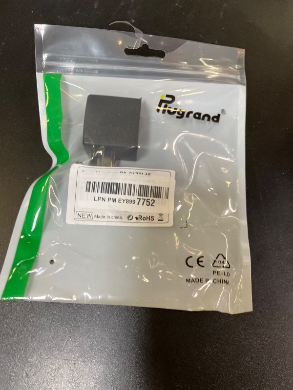 Photo 1 of Plugrand 90 Degree Adaptor Leftward Angled Angled USA 3-Prong Male-Female Adapter,90 Degree Angled USA Male Female Power Adapter, 5-15P to 5-15R Direction Changer Space Save Adapter Black PA-0170L45