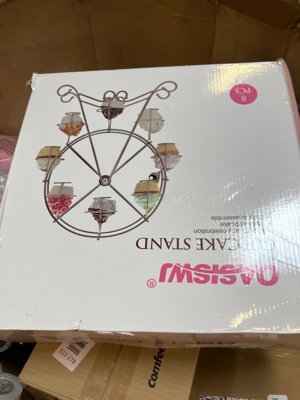 Photo 1 of SOUJOY Ferris Wheel Cupcake Stand, Small Cupcake Serving Holder for Carnival and Circus Theme Party, Mini Cupcake Display Rack for Candy Cupcake Cookies Dessert Wedding Party Furnishing