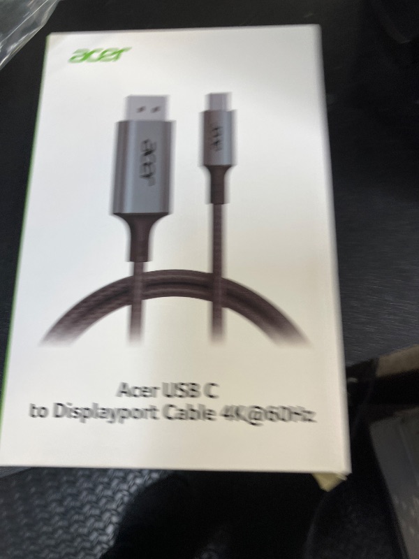 Photo 1 of acer USB C to DisplayPort Cable 6.6 FT (4K@60HZ 2K@165Hz), Type-C to DisplayPort Cord (Sturdy Aluminum, Plug & Play) Thunderbolt 3/4/5 Compatible with MacBook Pro/Air, iPhone 16 Pro/Max, XPS, Surface