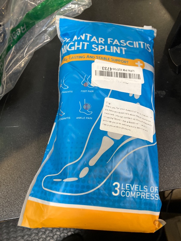 Photo 1 of exhood Upgraded Plantar Fasciitis Night Splint, Adjustable Straps Plantar Fasciitis Relief, Supportive Foot Braces with Arch Cushion for Achilles Tendonitis, Foot Drop & Heel Spur Pain Relief Day & Night (Black)