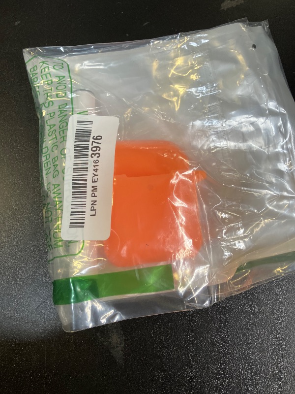 Photo 1 of Woyinger for AirPods Case Cover, Come with Cleaner Kit, Soft Silicone Protective Cover with Buckle, Compatible with Apple AirPods 2nd 1st Generation Charging Case, Front LED Visible, Luminous Orange