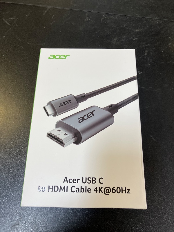 Photo 1 of Acer USB C to HDMI Cable for Home Office 6.6FT (4K@60Hz), High-Speed Type C to HDMI 2.0 Braided Cord, Thunderbolt 4/3 Compatible with MacBook, iPhone 16/15 Pro/Max, iMac, iPad Pro, Galaxy S24, Surface