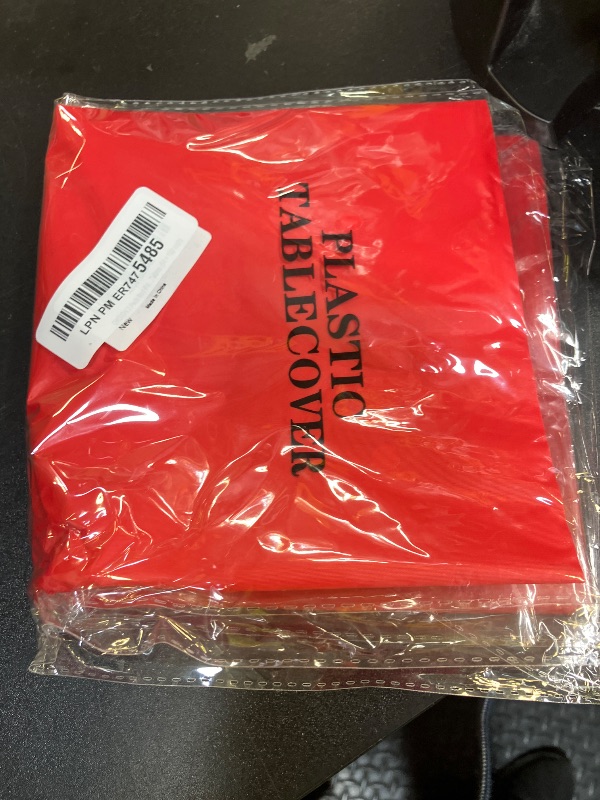 Photo 1 of QIKSION Plastic Table Cloth Disposable 2 Pack, 54 x 108 Inch Tablecloths for Rectangle Tables, Red Plastic Table Cover