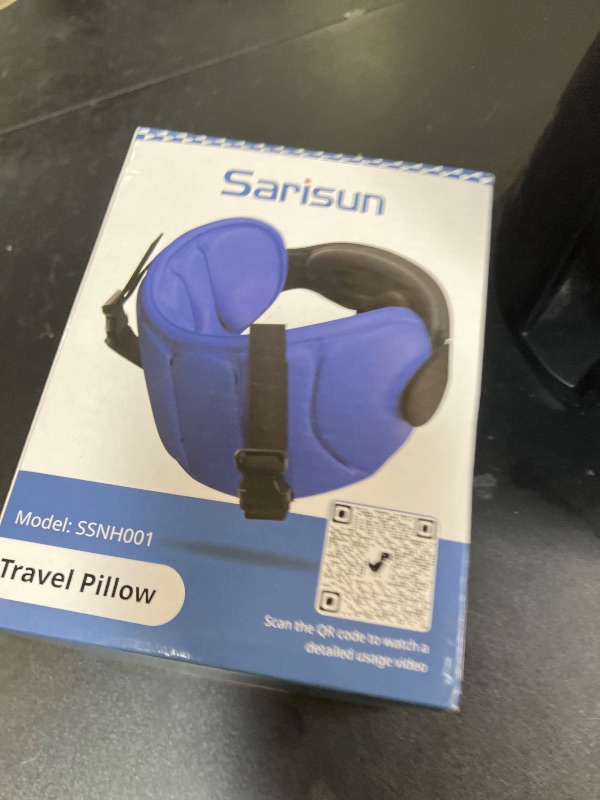 Photo 1 of SARISUN Travel Pillows for Airplanes, Airplane Pillow with Eye Mask for Long Flight, Airplane Head Strap for Sleeping, Travel Neck Pillow for Car, Road Trip Car Headrest, Stop Bobblehead, Dark Brown