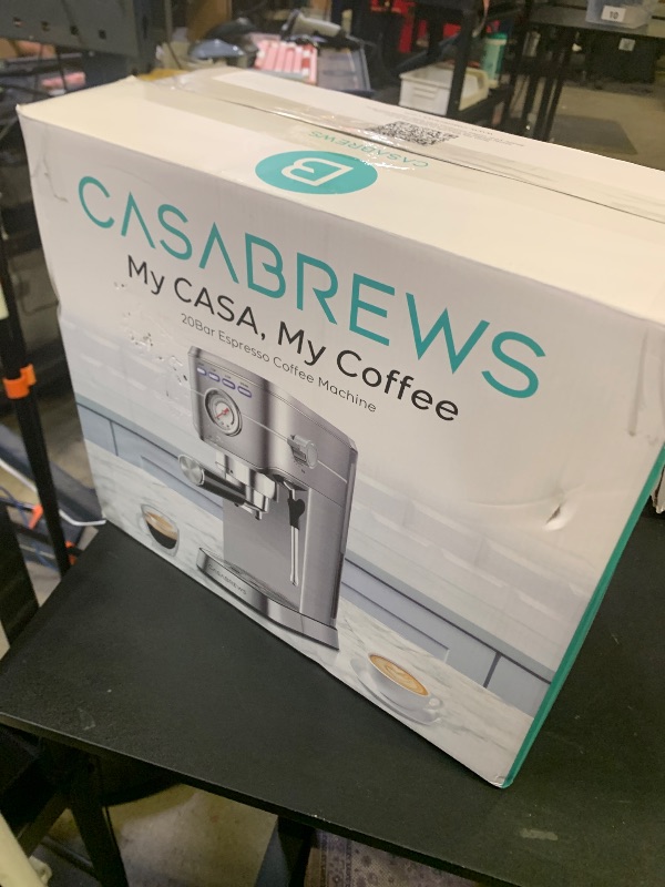 Photo 1 of CASABREWS CM5418 Espresso Machine 20 Bar, Compact Espresso Maker with Steam Milk Frother, Stainless Steel Coffee Machine with 34oz Removable Water Tank for Cappuccino, Latte, Silver