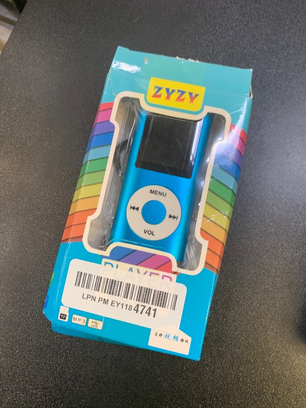 Photo 1 of MP3 Player, Portable Lossless Sound Slim MP3 Music Player with Earphone, 1.8 Inch LCD Screen Digital Music Player, Support Up to 64GB (Blue)