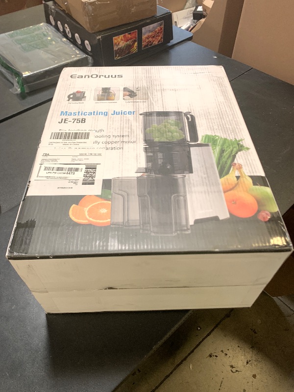 Photo 1 of Cold Press Juicer, 5.3" Wide Feed Chute Juice Extractor Machine with 400W, High Juice Yield, Slow Masticating Juicer for Whole Vegetables & Fruits, Metallic Silver