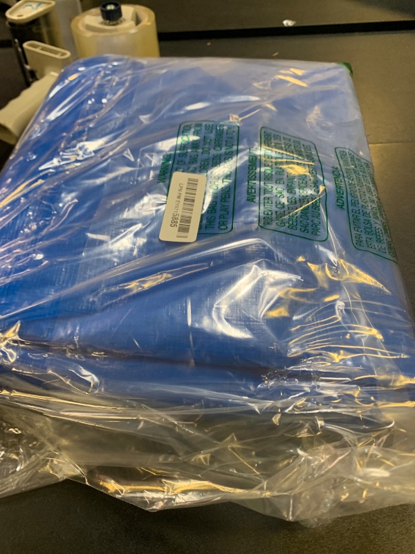 Photo 1 of Eastarp 12x12 10Mil Heavy Duty Blue Tarps, UV Resistant & Waterproof Tarp with Grommets, Durable Poly Soft Surface Tear Resistance Tarpaulin, Cover for Patio/Vehicle/Pool/Boat/Tent, Full Size