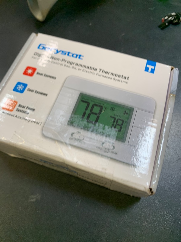 Photo 1 of Upgraded Non Programmable Thermostats for Home 1 Heat/1 Cool Single Stage System, with Temperature & Humidity Monitor and Large Green LCD