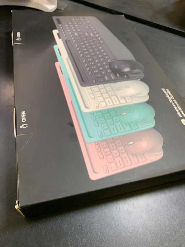 Photo 1 of Wireless Keyboard and Mouse Combo - Full-Sized Ergonomic Keyboard with Wrist Rest, Phone Holder, Sleep Mode, Silent 2.4GHz Cordless Keyboard Mouse Combo for Computer, Laptop, PC, Mac, Windows -Trueque