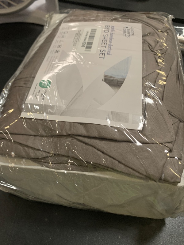 Photo 1 of Hotel Sheets Direct 4 Piece Bed Sheet Set Queen Size, 100% Viscose Derived from Bamboo Sheets Set with 2 Pillowcases, Cooling & Breathable Luxury Bedding, Moisture-Wicking & Silky Soft Texture, Sand