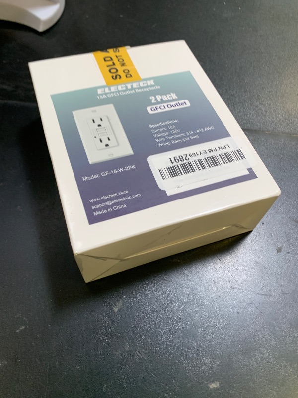 Photo 1 of ELECTECK 2 Pack GFCI Outlets 15 Amp, Non-Tamper Resistant, Decor GFI Receptacles with LED Indicator, Ground Fault Circuit Interrupter, Wallplate Included, ETL Listed, White